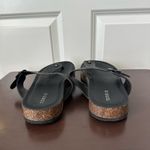 Torrid Women Size 8.5WW Rhinestone T-Strap Cork Flats Black Slip On Thong Sandal Photo 1