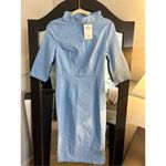 NEW MUXXN 1950s Vintage 3/4 Sleeve Elegant Collar Dress M NO BELT Blue Size M Photo 5