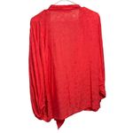 Lovestitch Kimono Top Womens S Red Floral Textured Flowy Tie Front Boho Beachy Photo 1