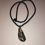 Hand Painted Shimmer Shell By Toni K Boho Necklace Black Photo 4