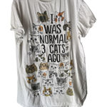 Cat Graphic Shirt Vintage Extra Large White Funny I Was Normal 3 Cats Ago Tee Size undefined Photo 0