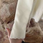 Commense Pearl Trim Ripped Hem Cardigan size XL White Photo 3
