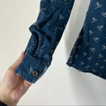 G.H. Bass & Co Navy Skiier Button Up Long Sleeve Shirt Size Medium Blue Photo 3