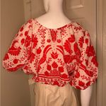 Farm Rio Red and White Floral Crop Top Photo 8