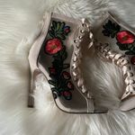 Chase and Chloe NUDE SUEDE FLOWER PATCH MESH STILETTO Photo 3
