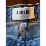 AGOLDE  Shorts Women 24 Blue Denim Parker Distressed Cutoff Jean Streetwear‎ Photo 4