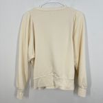 Madewell  Cream Puff Sleeve Henley Sweatshirt Pullover Top Womens Size L Photo 10