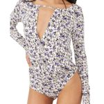 Free People Kaya Print Cutout Bodysuit Size M New with Tag Photo 4