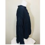 BDG  Medium Shirt Navy Blue Micro Stripe Blouse Hem Photo 3