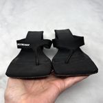 Balenciaga Double Square Toe Thong Block Heeled Sandals Black Designer Retro 36 Photo 5