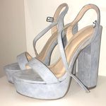Wild Diva Baby Blue Suede Heels Photo 2