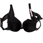 Victoria's Secret Black Push Up Bra 36D Polka Dot Mesh Trim Padded Plunge Photo 5