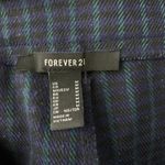 Forever 21 Flannel Plaid Pants M Blue Pleated Front Pockets High Rise Button Zip Photo 4