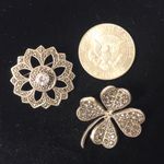 Vintage Pave Silvery Brooches Silver Photo 3