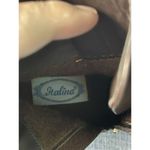 Italina  Brown Suede Ankle Boots Gold Zipper‎ and Buckle Size 7.5M Photo 7