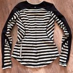 Lululemon Run Reflect Long Sleeve Sea Stripe Mint Moment Black / Black Size 6 Photo 3