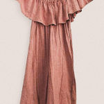 Umgee  Mauve Pink Off-Shoulder Ruffle Mini Dress – Burnout Tee Style size small Photo 0