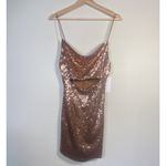 SAINTS SECRETS Mini Dress Size S Bronze Rose Gold Sequins‎ HoCo New Party Date Photo 1