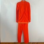 Vintage 2 Piece 60s 70s Retro Orange Tunic & Pants Set Medium Photo 2
