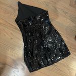 Revolve Black Sequin One Shoulder Mini Dress Photo 6