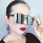 Silver metallic rectangular shield shades Gray Photo 2