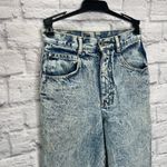 Vintage Gitano Express Acid Wash Jeans Ankle Zip Bows Size 7/8 Juniors Tapered Blue Photo 2