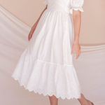 ✨ Whisper Eyelet Midi Dress✨ White Size L Photo 0