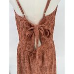 Molly Bracken  Women's Large Orange Lace Button Down Sleveless Mini Dress Western Photo 8