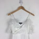 Lulus NWT  Radiant in Ruffles White Lace Cold Shoulder Maxi Dress XS Bridal Photo 4