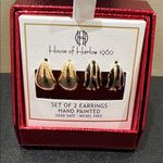 House of Harlow 1960 | Gold & Black Teardrop Earrings Photo 0