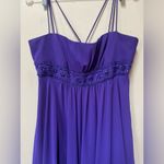 David's Bridal David’s Bridal Purple Sequin Beaded Chiffon Maxi Dress Size 12 Photo 2
