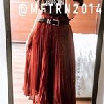 ZARA Lightweight Flowy Chiffon Culottes Sheer Pants Brown Size M NEW Photo 3