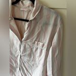 Victoria's Secret Victoria’s Secret Women’s Pink White Stripe Button Down Collar Pajama Top Size M Photo 3