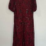 Mac Duggal  5940 Embellished Tulle Puff Sleeve Midi Dress 18W Photo 3