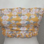 Nasty Gal Floral Tube Bandeau Top Top 8 Yellow/White Dopamine Boho Coconut Girl Photo 0