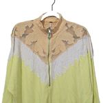 Free People Isla Quarter Zip Sweatshirt Womens Size XS Oversized Lace Yoke Boho Photo 4