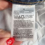 Old Navy Sz 16 Boyfriend Straight Jeans Mid Rise Bleach Spots Light Wash Stretch Photo 8