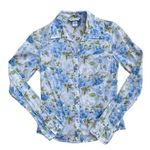 Abercrombie & Fitch Y2K Vintage Cotton Blue Floral Fitted Button Down Shirt Photo 0
