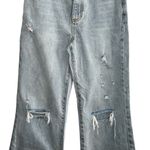 Alice + Olivia  Jeans Amazing High Rise BF Raw Hem Cuff Jean Rockstar Blue Wash Photo 4