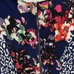 Marilyn Monroe XL Sheath Dress Navy Floral Animal Print V Neck Feminine Bold Photo 5