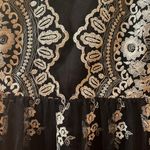 BHLDN Anthropologie Flourish Lace Sleeveless Cocktail Mini Dress in Black Photo 4