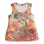 Vintage Y2K July Five Telluride floral pink tank with mesh trim Size 2 Small Photo 0