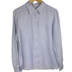 Brooks Brothers  Womens Irish Linen Button Down Shirt Top Sz Large Purple Photo 0