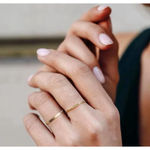 Boutique NEW‎ Dainty 14k Gold Plated Silvet Black Melee Ring Size 5.5 Photo 2