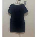 Loft Size 12P Navy Blue Fringed Shift Fit Pocket Stretch Dress 12 petites 12p Photo 1