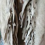 Dialogue Womens Sage Pastel Green Genuine Leather Short Suede Jacket Fringe Western Large Photo 12