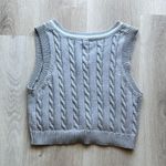 Garage  Gray Cable Knit Cropped Sweater Vest Photo 1