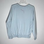 Clare V. Pale Blue Sweatshirt with Poppy Lips Sz L Size L Photo 4