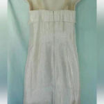 Boston Proper Y2K Rose Gold Shimmer Metallic Ruffle Sweetheart Neck Dress Size 2 Photo 4