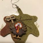 Turkey Dangling Earrings Handmade Thanksgiving Green Photo 5